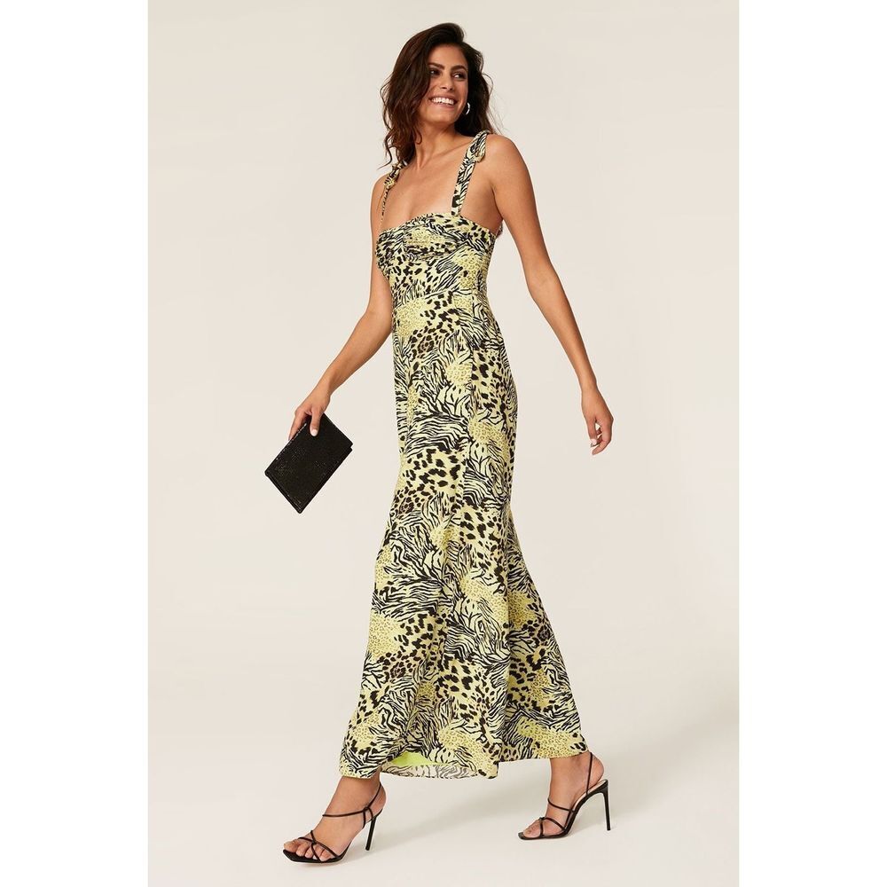 Fame And Partners Women's Suraya Safari Animal Print Wide Leg Jumpsuit Size 10